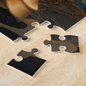 Golden Storm Horses in the Night Sky ジグソーパズル (側面)