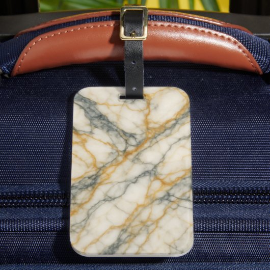Golden Stratum Marble Texture ラゲッジタグ (正面インサイチュ2)