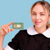 Golden Strokes Beauty Shop Marble Teal Green 名刺