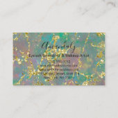 Golden Strokes Beauty Shop Marble Teal Green 名刺 (裏面)
