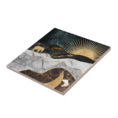 Golden Sun and Moon with Elephant in Marble Cosmic タイル (側面)