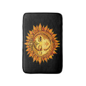 Golden Sun Moon Boho Goddess | Celestial Mandala バスマット (正面縦)
