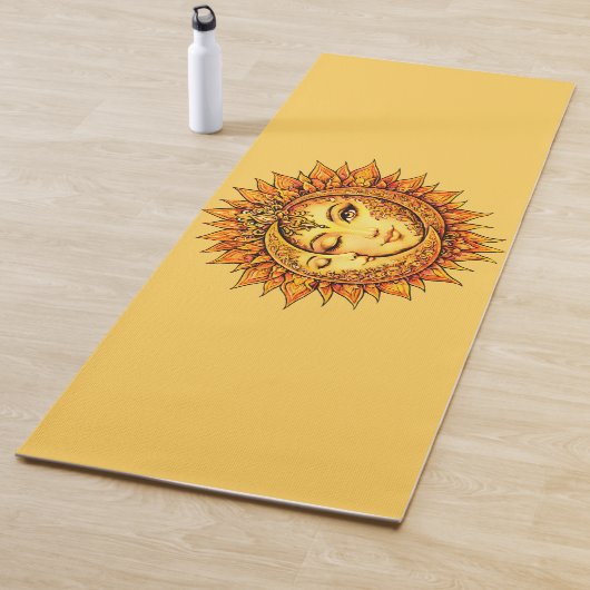 Golden Sun Moon Boho Goddess Celestial Mandala Art ヨガマット (インサイチュ)