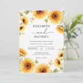 Golden Sunflower Bloom Arch Wedding 招待状 (スタンド正面)