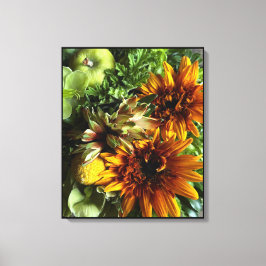 Golden Sunflower Botanical Art キャンバスプリント