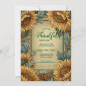 Golden Sunflower Harvest Celebration 招待状 (正面)