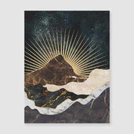 Golden Sunrise Over Marble Mountains & Starry Sky