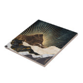 Golden Sunrise Over Marble Mountains & Starry Sky タイル (側面)