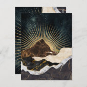 Golden Sunrise Over Marble Mountains & Starry Sky ポストカード (正面/裏面)