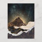 Golden Sunrise Over Marble Mountains & Starry Sky ポストカード (正面)