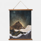 Golden Sunrise Over Marble Mountains & Starry Sky 吊り下げ型タペストリー (正面)