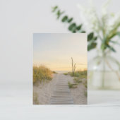 Golden sunset Baltic sea view in Liepaja, Latvia ポストカード (スタンド正面)