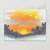 Golden Sunset Horizon Scenic Postcard ポストカード (正面)