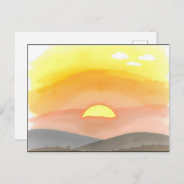 Golden Sunset Horizon Scenic Postcard ポストカード