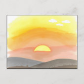Golden Sunset Horizon Scenic Postcard ポストカード (正面)