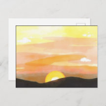 Golden Sunset Horizon Scenic Postcard
