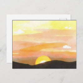 Golden Sunset Horizon Scenic Postcard ポストカード