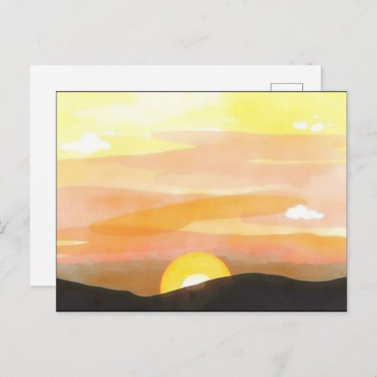 Golden Sunset Horizon Scenic Postcard ポストカード (正面/裏面)