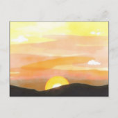 Golden Sunset Horizon Scenic Postcard ポストカード (正面)