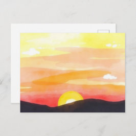 Golden Sunset Horizon Scenic Postcard ポストカード