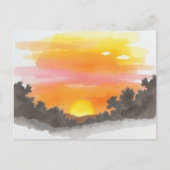 Golden Sunset Horizon Scenic Postcard ポストカード (正面)