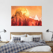 Golden sunset in the red mountains キャンバスプリント (インサイチュ (寝室))