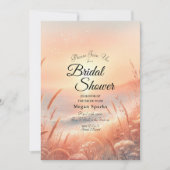 Golden Sunset Meadow Beach Bridal Shower 招待状 (正面)