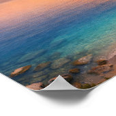Golden Sunset Ocean Bay Poster - Mediterranean ポスター (角)