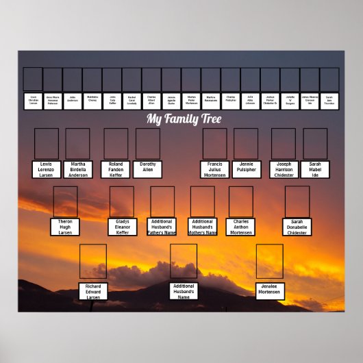 Golden Sunset Personalized Family Trees ポスター (正面)