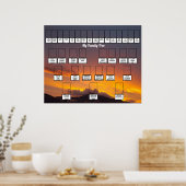 Golden Sunset Personalized Family Trees ポスター (キッチン)