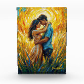 Golden Sunset Romance Oil Painting フォトブロック (正面)