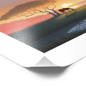 Golden Sunset Savanna Horse Peace Home フォトプリント (角)