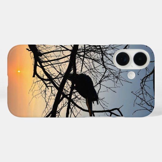 Golden Sunset Silhouette: Bird on Tree Branches Case-Mate iPhoneケース (裏面 (横))