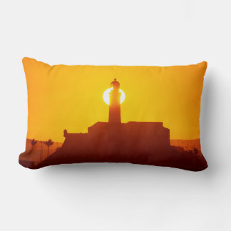 Golden Sunset Silhouette of Farol da Barra Salvado ランバークッション