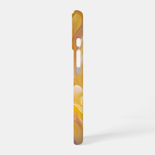 Golden Symphony of Blooming Abstract Petals iPhone 16ケース (左側面)