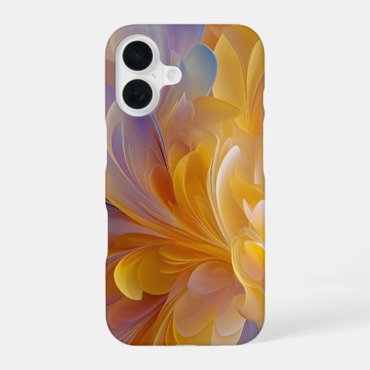 Golden Symphony of Blooming Abstract Petals iPhone 16ケース (裏面)