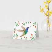 Golden-tailed Sapphire Hummingbird Blank カード (黄色い花)