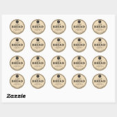 Golden Tan Bakery Sourdough Bread Label Sticker ラウンドシール (シート)