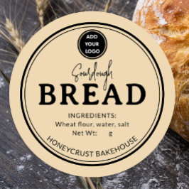 Golden Tan Bakery Sourdough Bread Label Sticker ラウンドシール