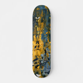 Golden Teal Grunge Streak Skateboard スケートボード