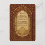 golden terracotta Arabian Floral Arch Wedding エンクロージャーカード (正面)