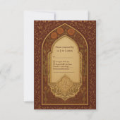 golden terracotta Arabian Floral Arch Wedding 出欠カード (正面)