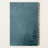 Golden Thistle Teal Blue Texture Elegance ノートブック (裏面)