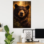 Golden Timber | Bear Wildlife Art | Poster ポスター (ホームオフィス)