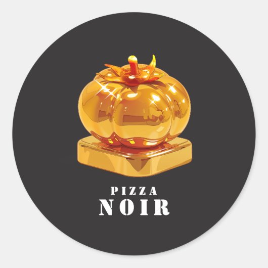 Golden Tomato Pizza Restaurant Chic Modern Shop ラウンドシール (正面)