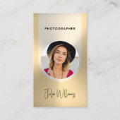 Golden tone faux metallic photographer 名刺 (正面)