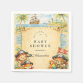 Golden Treasure Pirate Baby Shower スタンダードカクテルナプキン (正面)