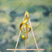 Golden Treble Clef Marble Wall Art アクリルサイン (ニュートラル)