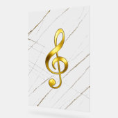 Golden Treble Clef Marble Wall Art アクリルサイン (傾斜)
