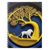 Golden tree framing a white lion Notebook ノートブック (正面)